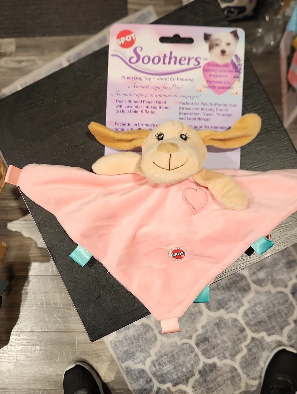 Spot Soothers Pink Plush Dog Blanket Toy